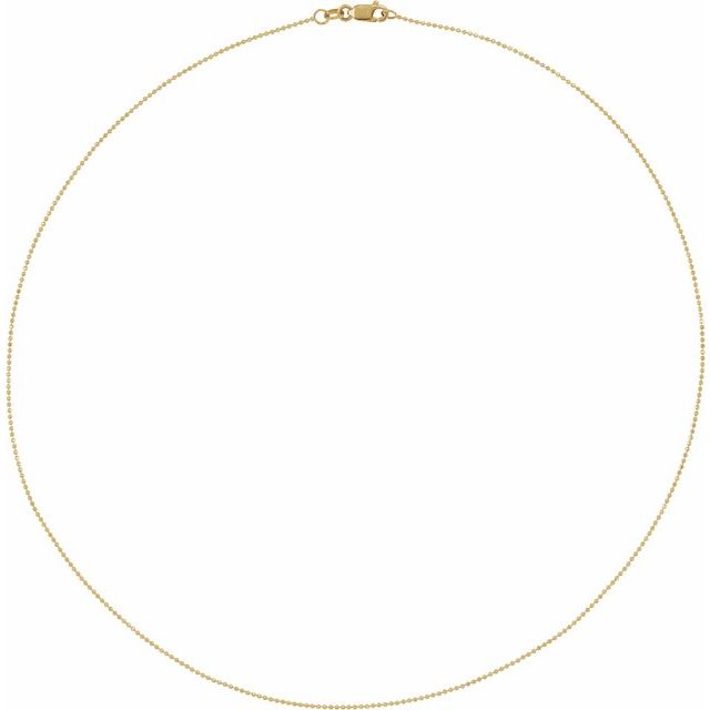 14K 1mm Diamond-Cut Bead Chain