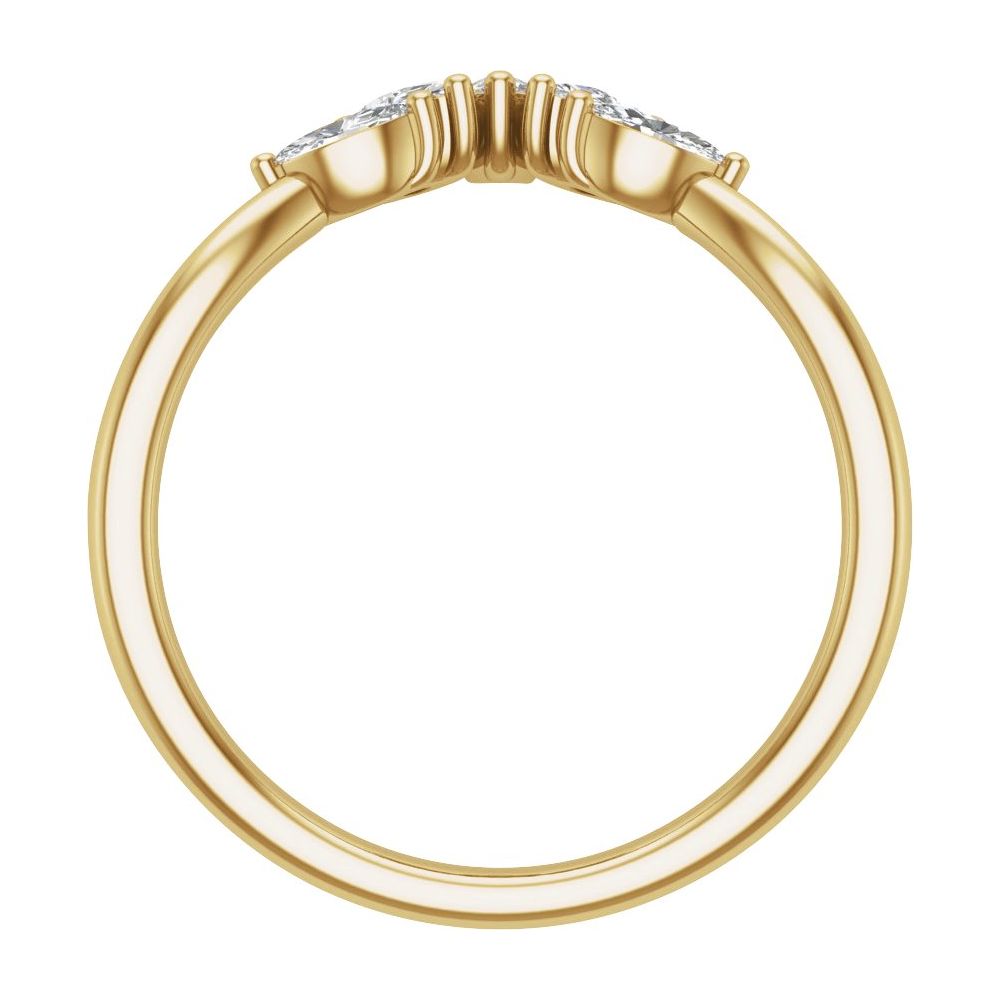 14K Marquise Lab Grown Diamond Contour Band