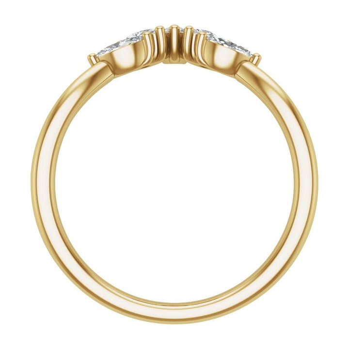 14K Marquise Lab Grown Diamond Contour Band