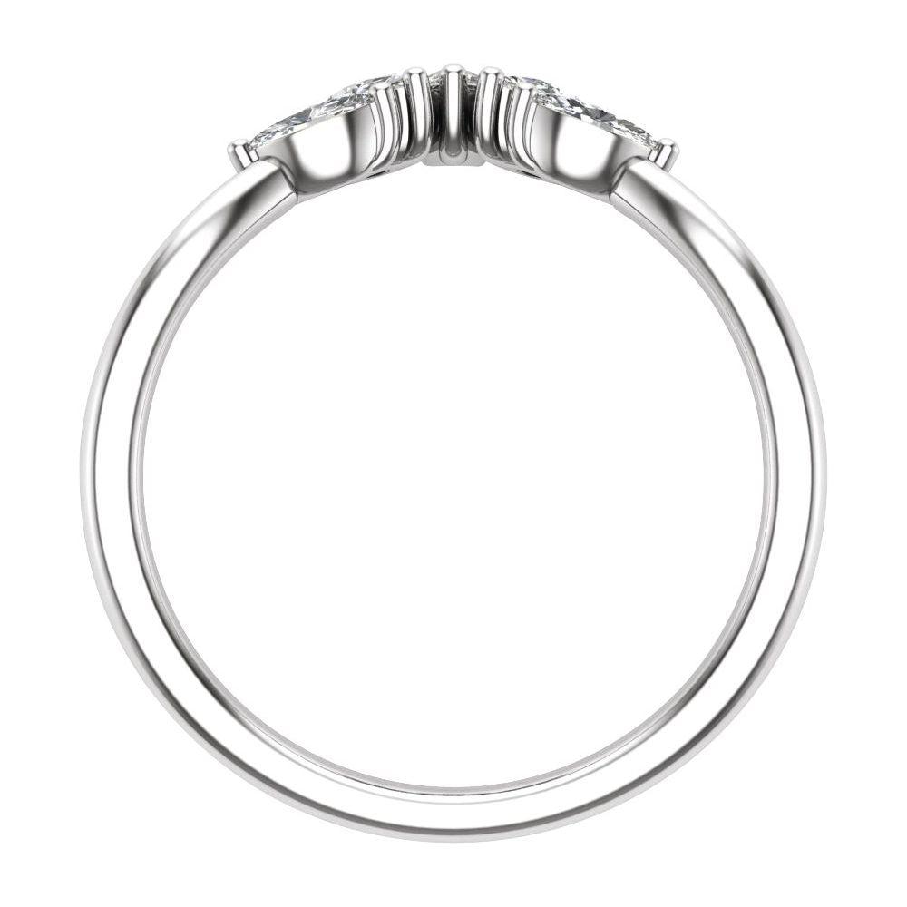 14K Marquise Lab Grown Diamond Contour Band