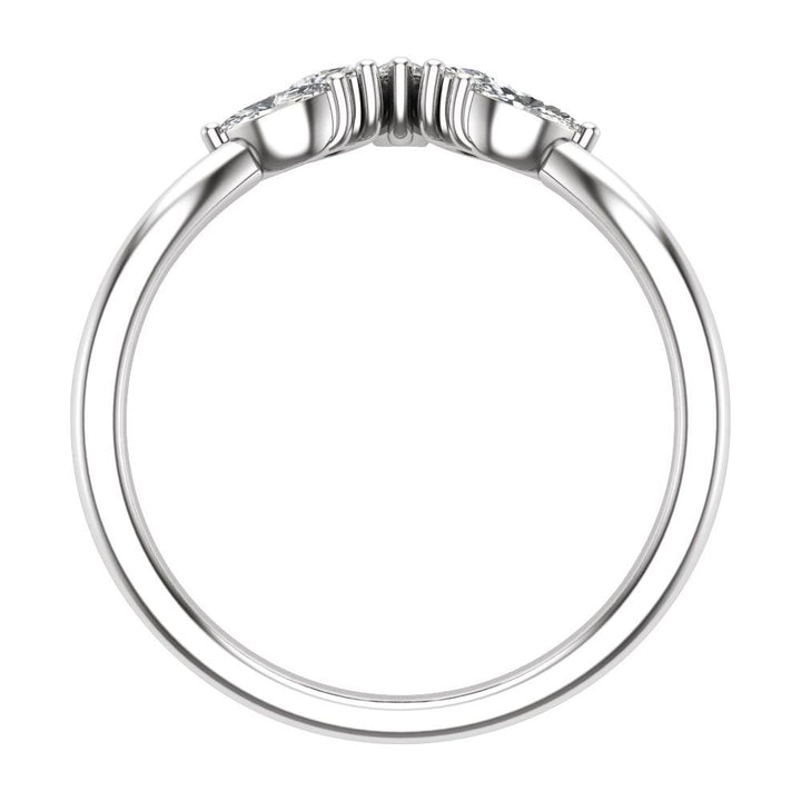 14K Marquise Lab Grown Diamond Contour Band
