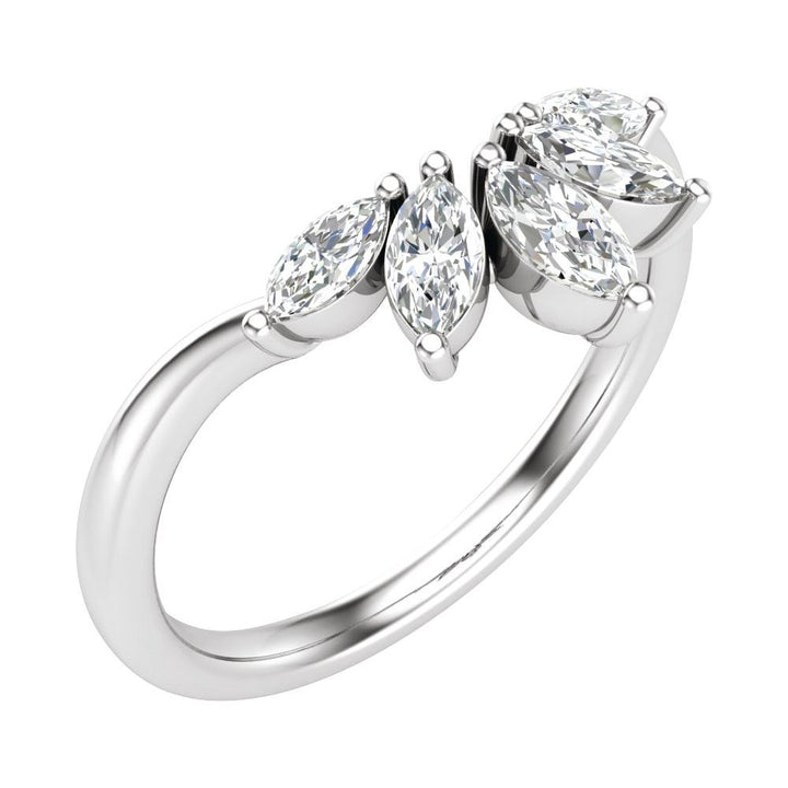 14K Marquise Lab Grown Diamond Contour Band