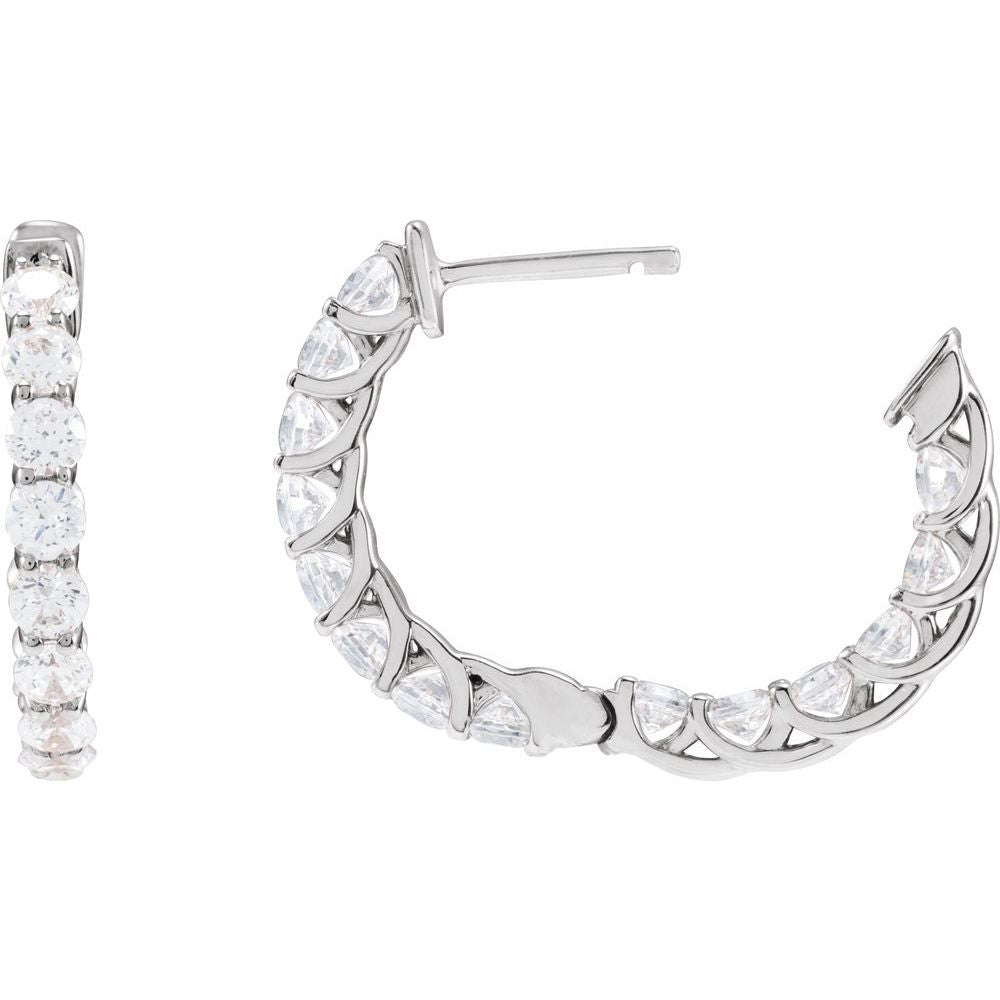 14K 2 1/5 CTW Diamond Inside-Outside Hoops