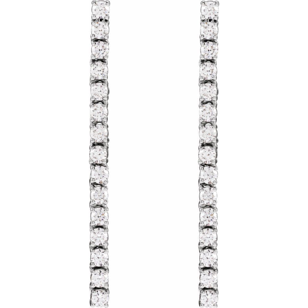 14K 3/4 CTW Lab Grown Diamond Tennis Drop Earrings