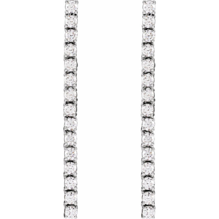 14K 3/4 CTW Lab Grown Diamond Tennis Drop Earrings