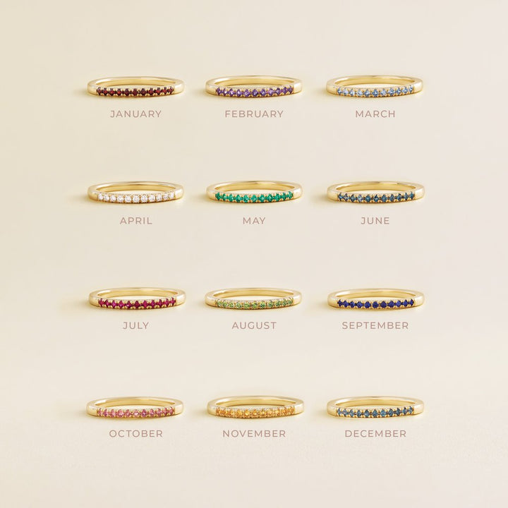 14K Stackable Birthstone Ring
