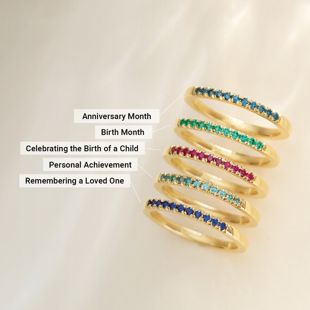 14K Stackable Birthstone Ring