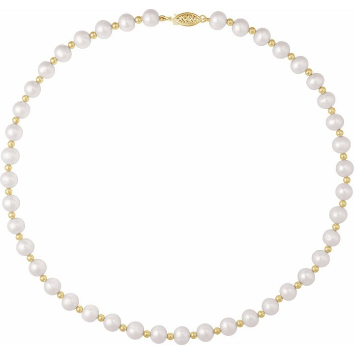 14K Beaded Freshwater Pearl Necklace