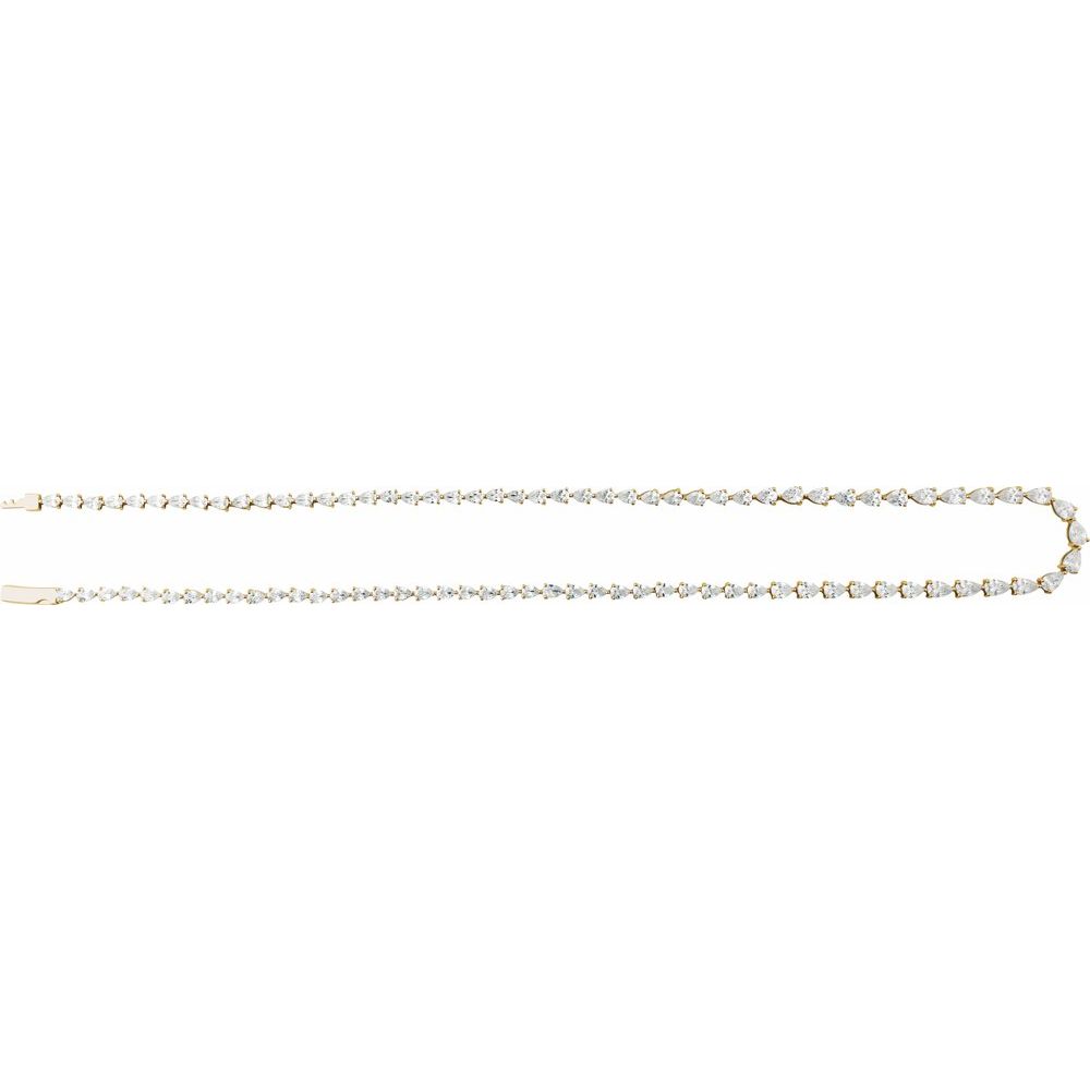 14K 10 CTW Lab Grown Pear Diamond Line Necklace