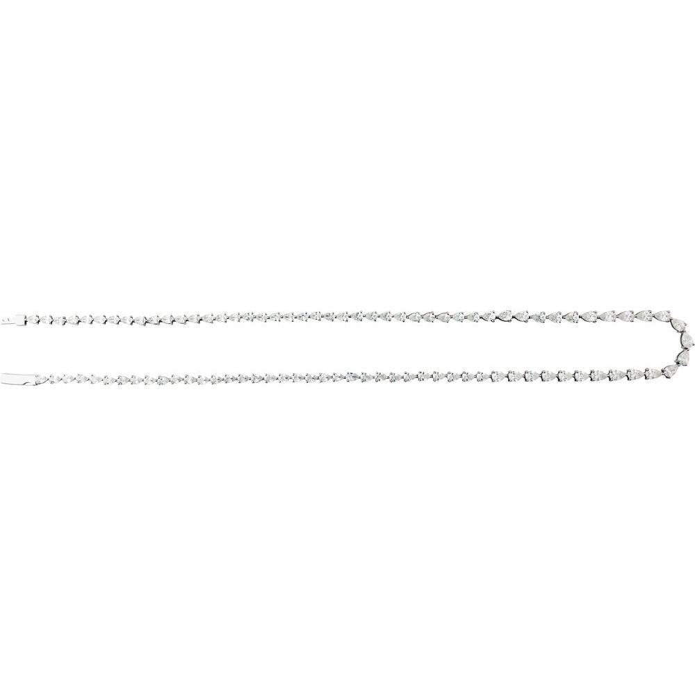 14K 10 CTW Lab Grown Pear Diamond Line Necklace