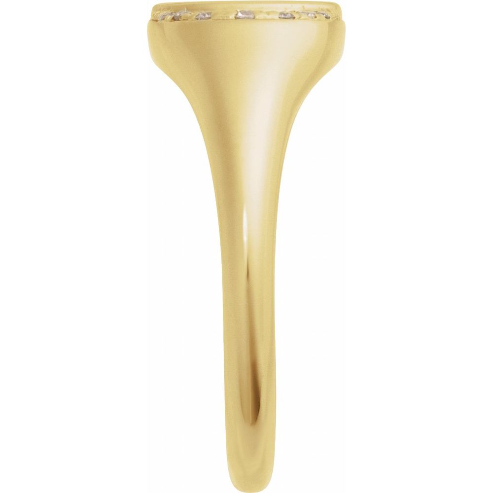 14K Diamond Accented Signet Ring