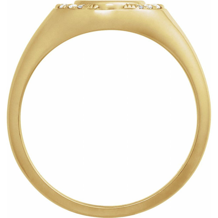 14K Diamond Accented Signet Ring