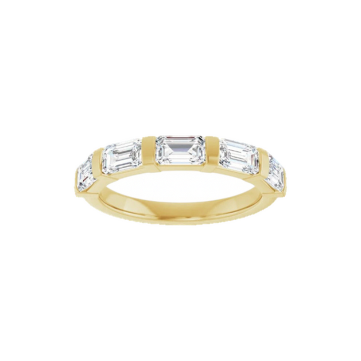 14K Emerald Diamond Anniversary Band