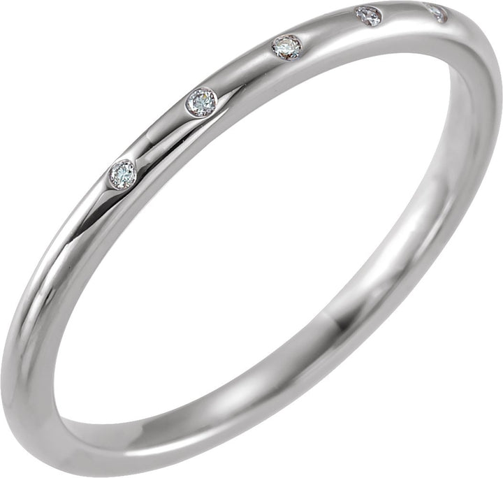 14K .02 CTW Natural Diamond Stackable Ring