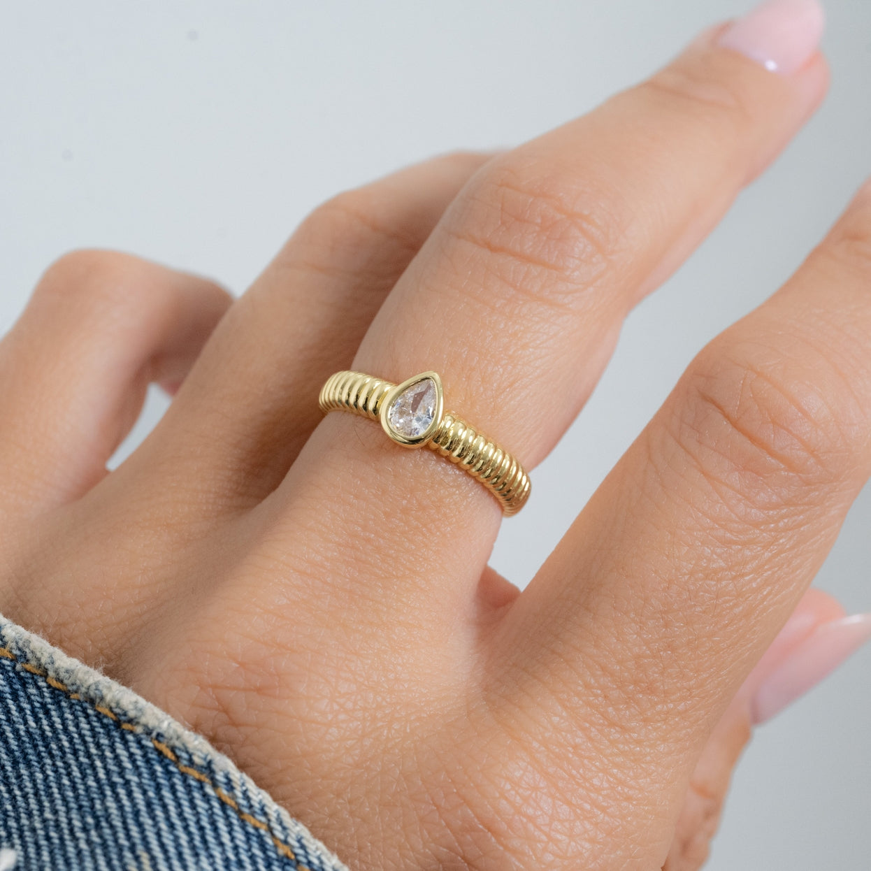 Pear Statement Ring