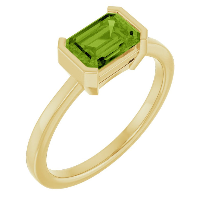 14K Emerald-Cut Solitaire Ring
