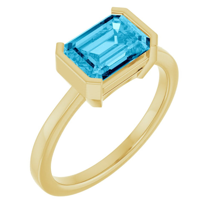 14K Emerald-Cut Solitaire Ring
