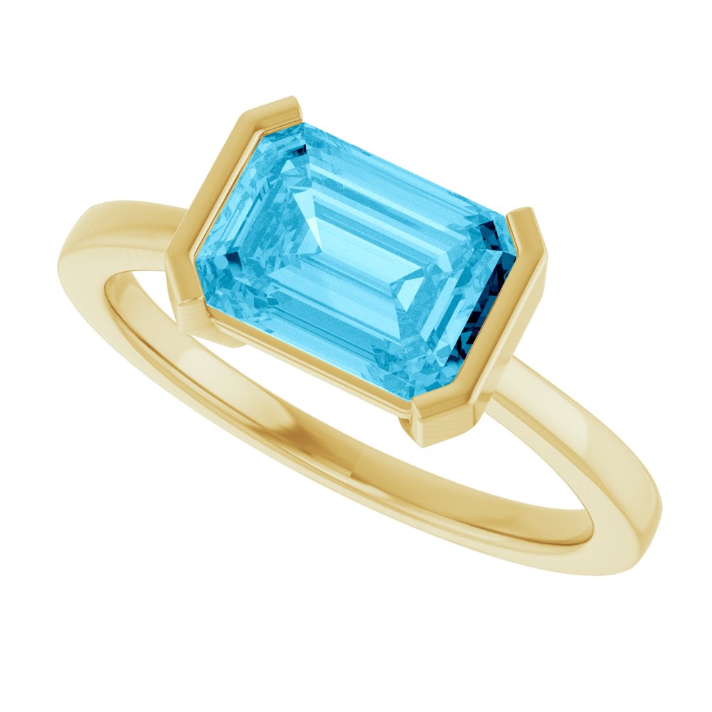 14K Emerald-Cut Solitaire Ring