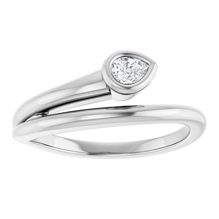 14K 1/6 CT Lab Grown Pear Diamond Wrap Ring