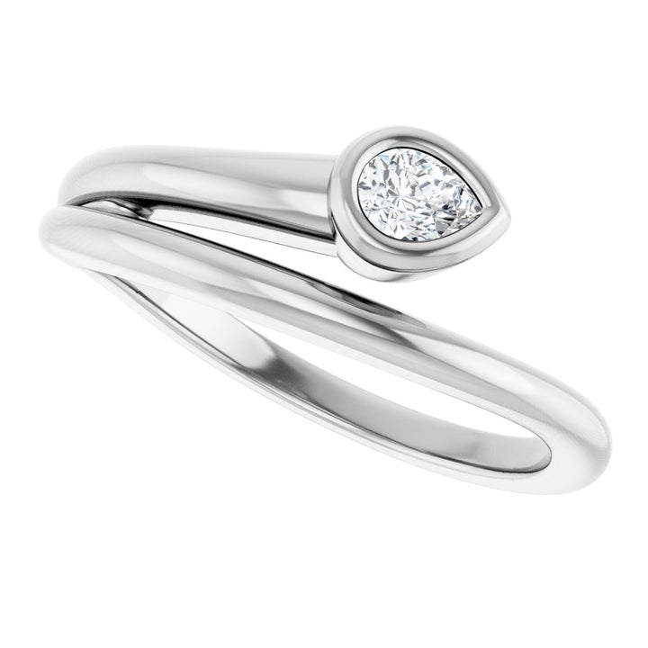 14K 1/6 CT Lab Grown Pear Diamond Wrap Ring