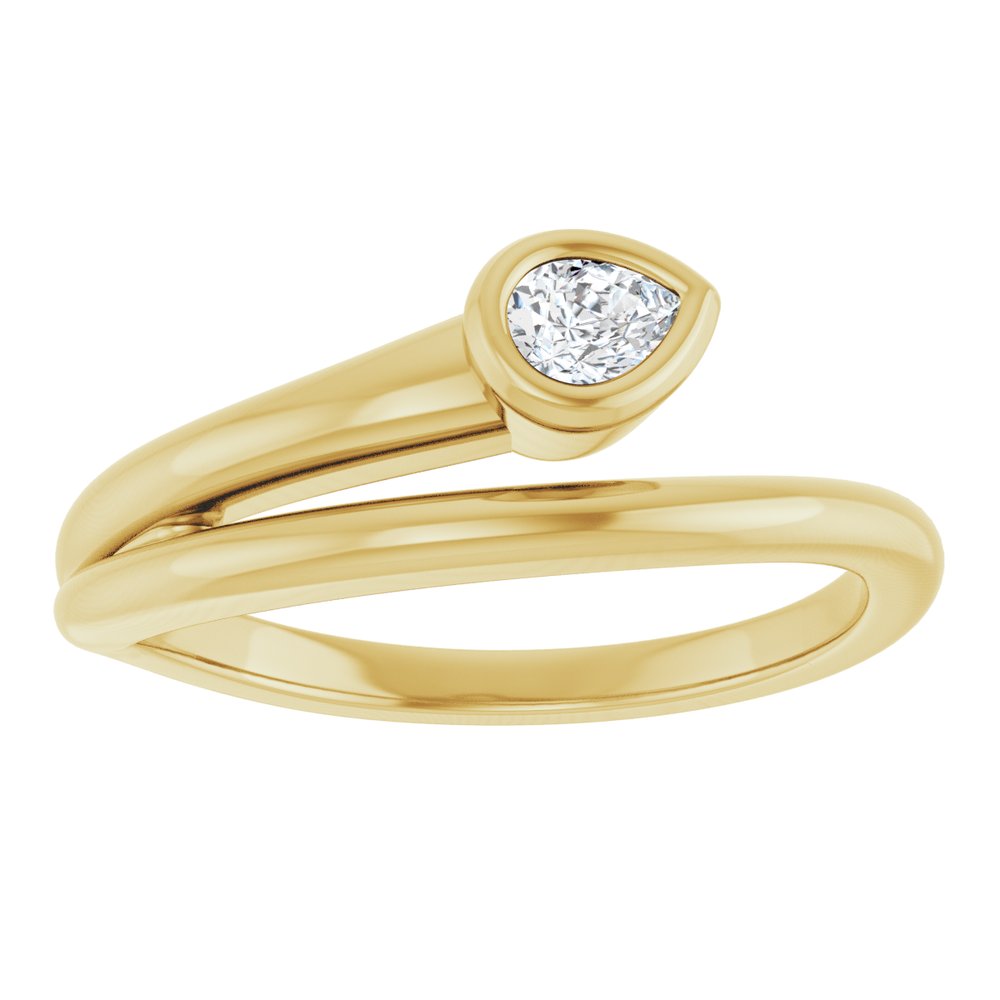 14K 1/6 CT Lab Grown Pear Diamond Wrap Ring