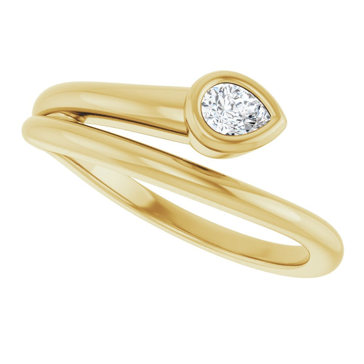 14K 1/6 CT Lab Grown Pear Diamond Wrap Ring