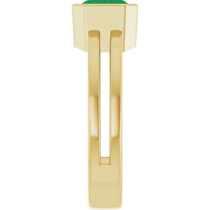 14K Emerald-Cut Bezel Double Band Ring