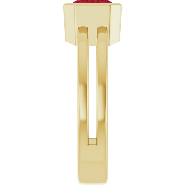 14K Emerald-Cut Bezel Double Band Ring