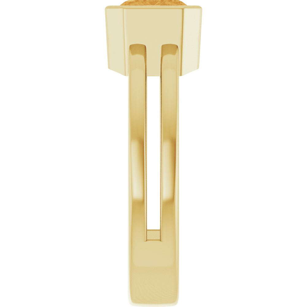 14K Emerald-Cut Bezel Double Band Ring