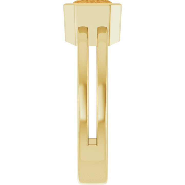 14K Emerald-Cut Bezel Double Band Ring