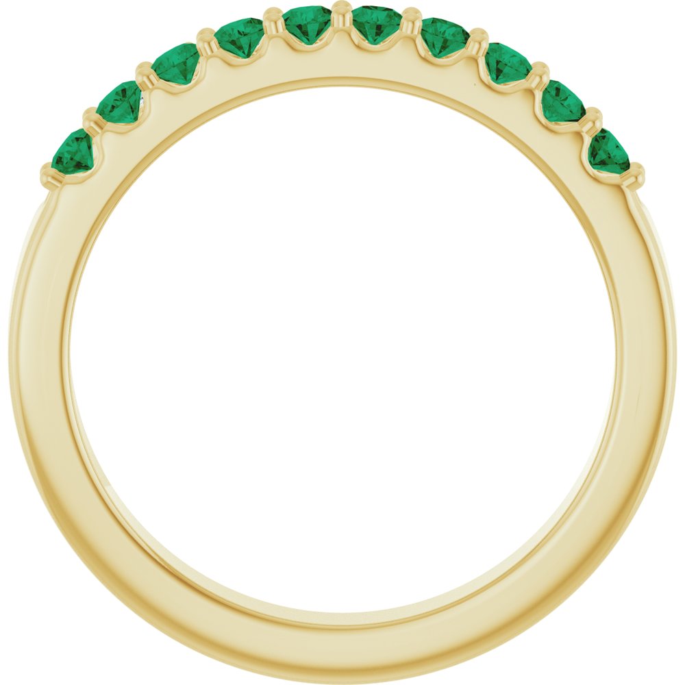 14K Gemstone & Diamond Double Row Ring