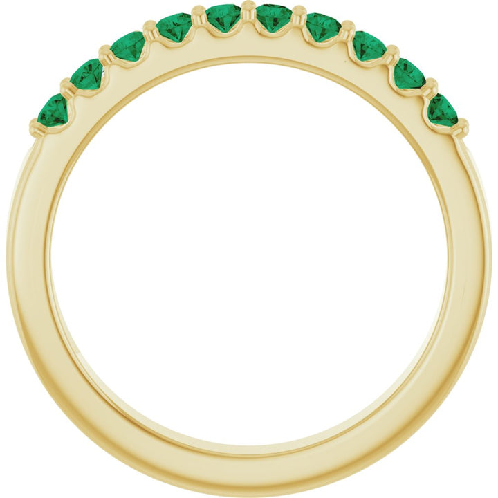 14K Gemstone & Diamond Double Row Ring