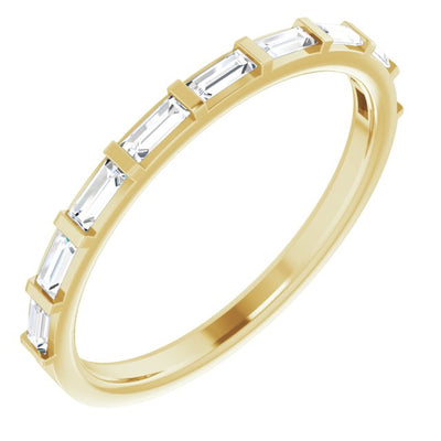 14K Straight Baguette Natural Diamond Anniversary Band