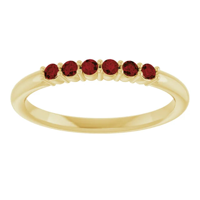 14K Natural Gemstone Stack Ring