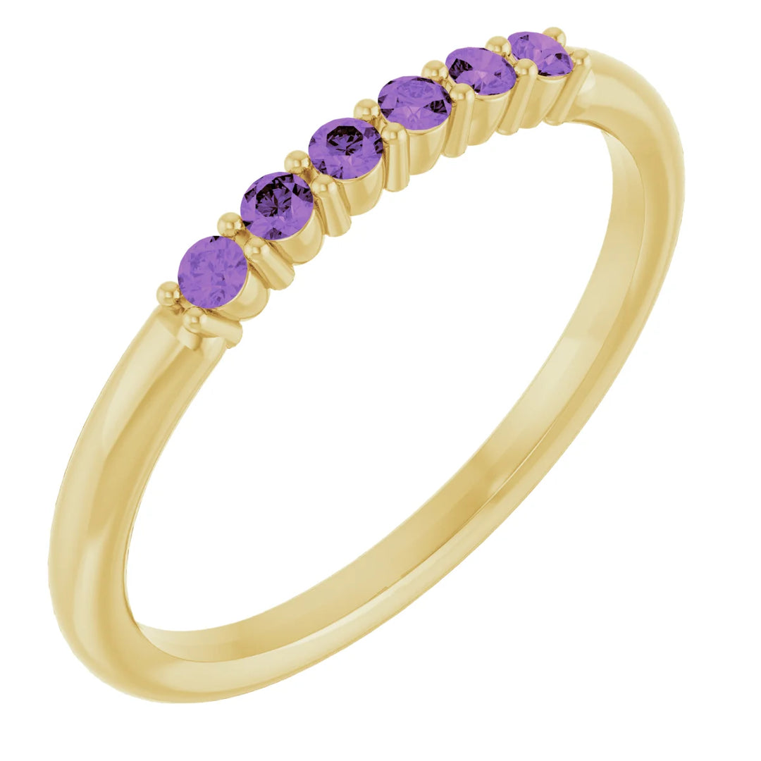 14K Natural Gemstone Stack Ring