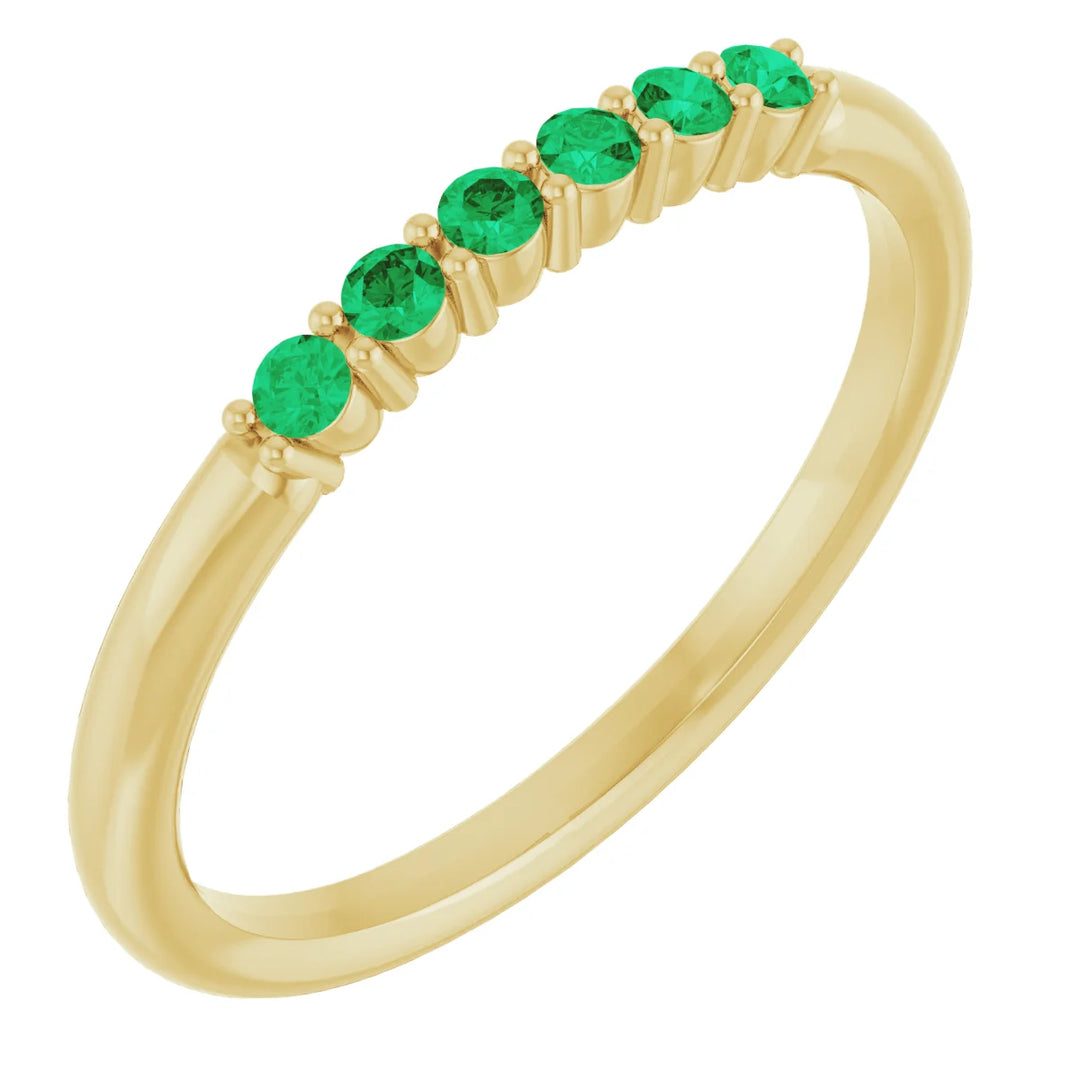 14K Natural Gemstone Stack Ring