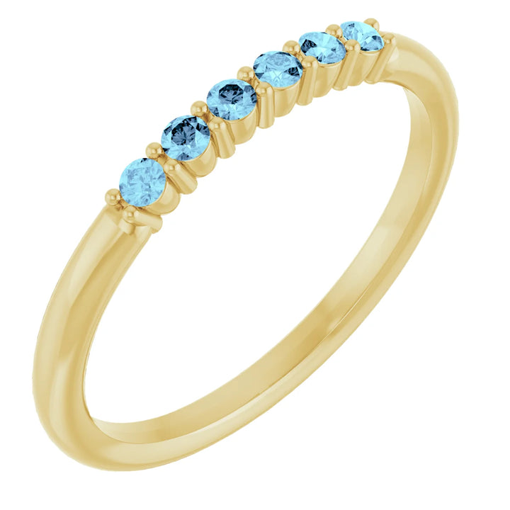 14K Natural Gemstone Stack Ring