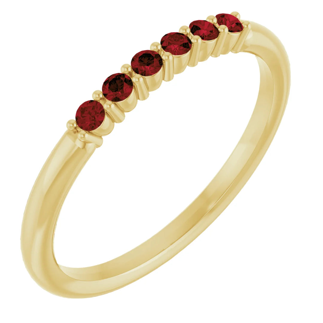 14K Natural Gemstone Stack Ring
