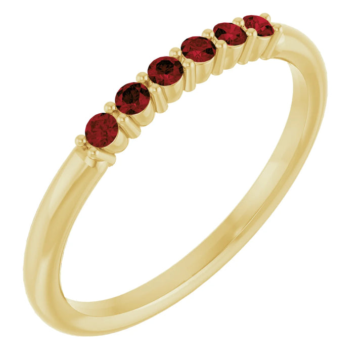 14K Natural Gemstone Stack Ring