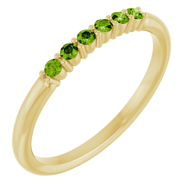 14K Natural Gemstone Stack Ring