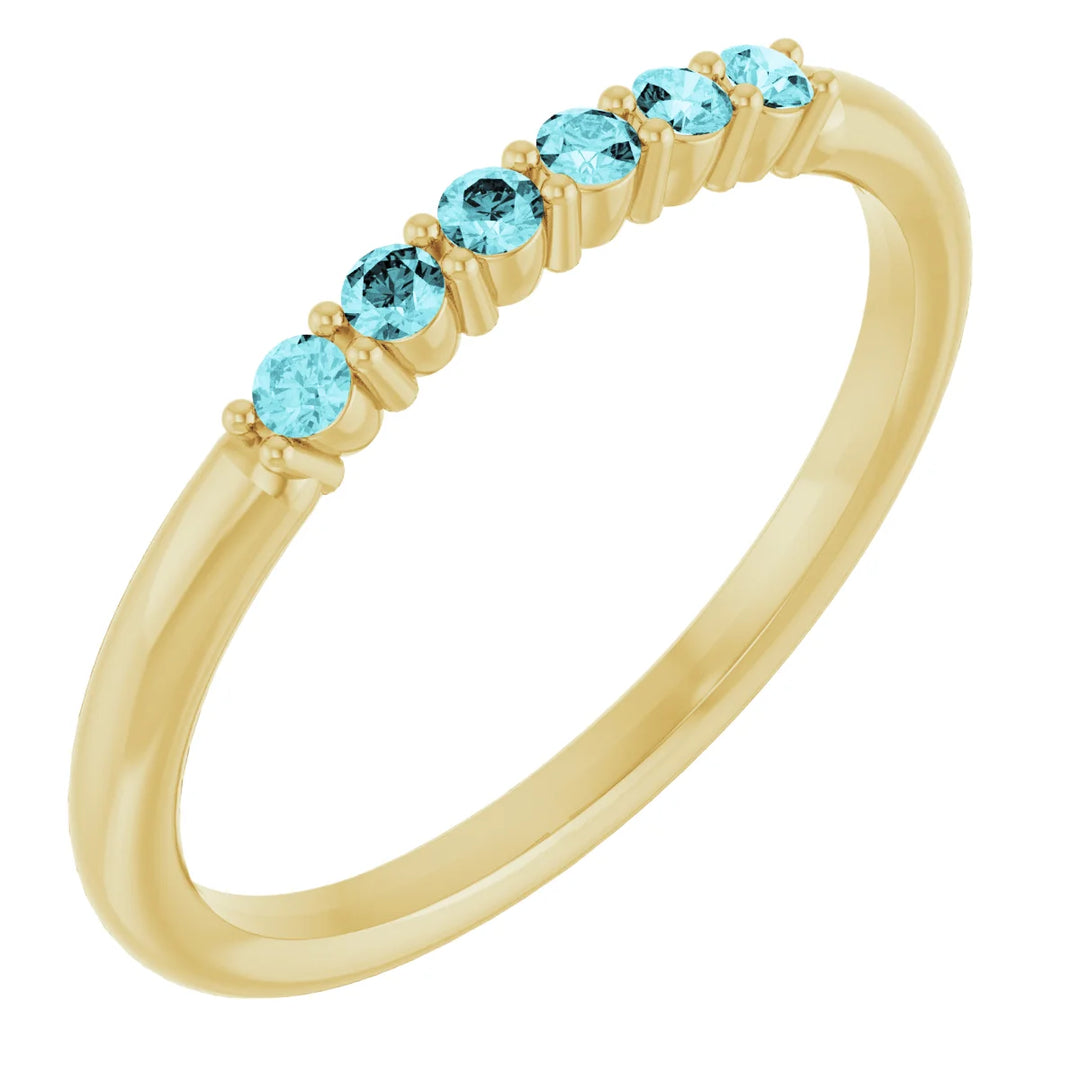 14K Natural Gemstone Stack Ring