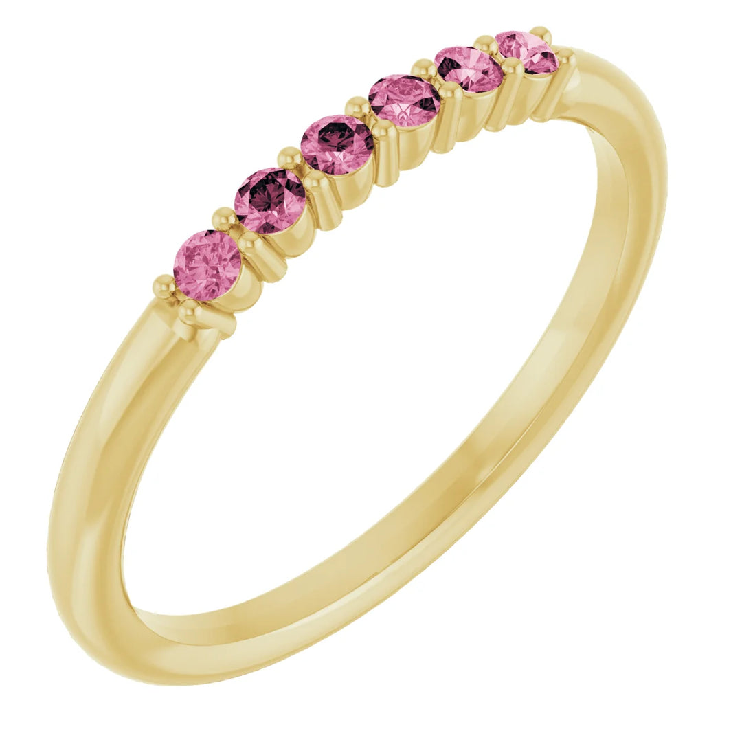 14K Natural Gemstone Stack Ring