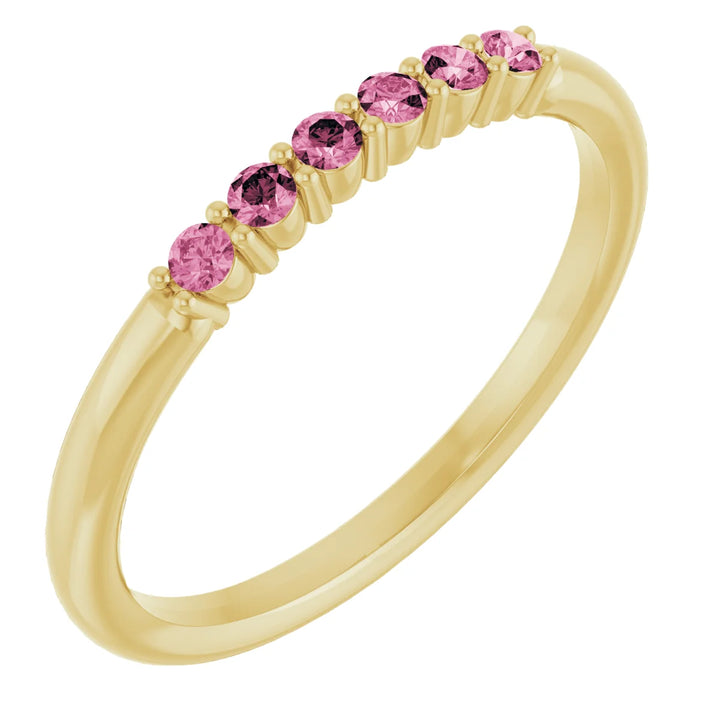 14K Natural Gemstone Stack Ring