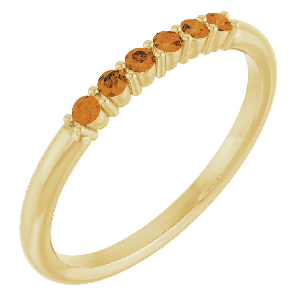 14K Natural Gemstone Stack Ring