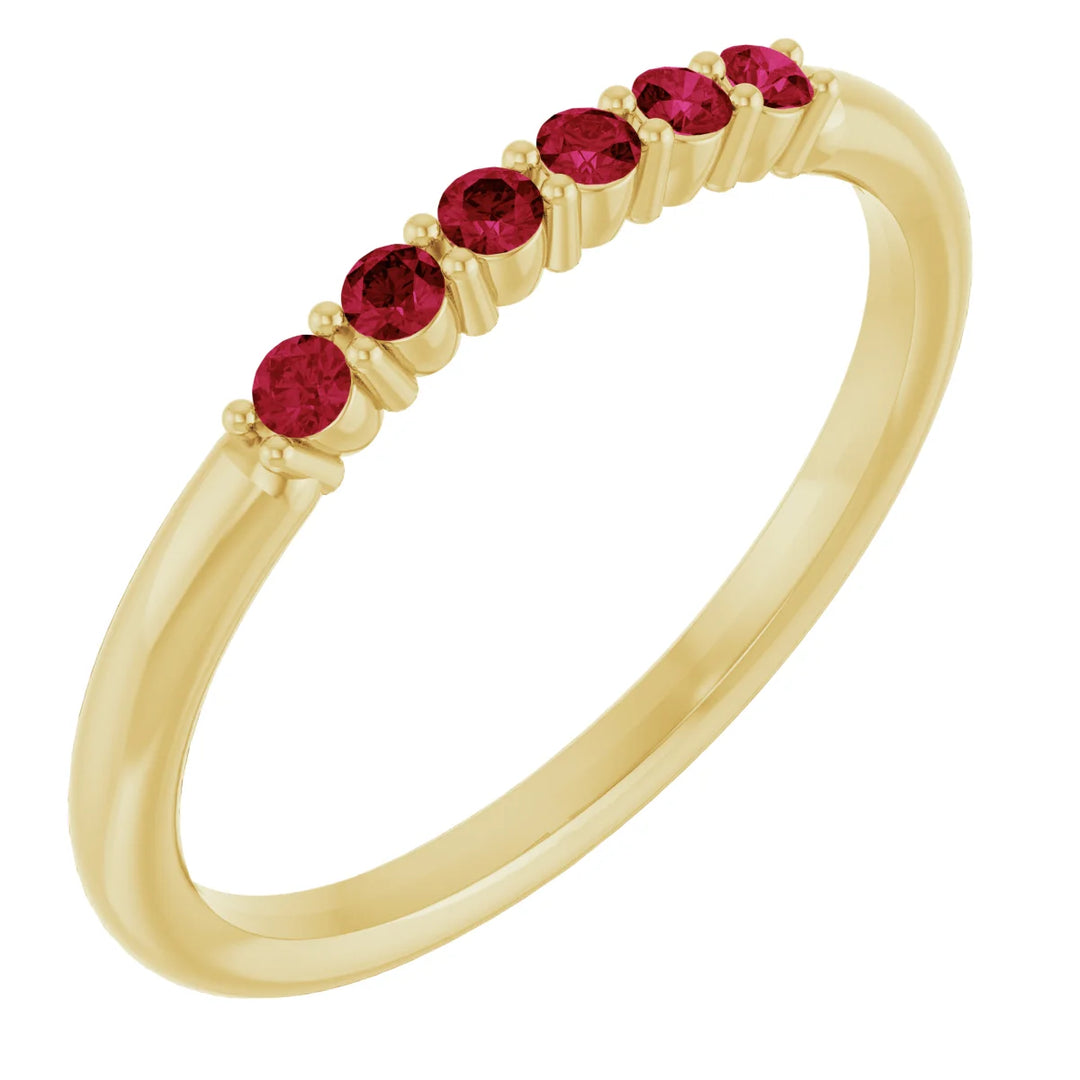 14K Natural Gemstone Stack Ring