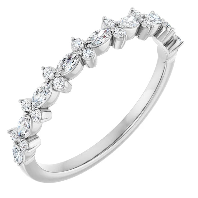 14K 1/3 CTW Marquise Natural Diamond Anniversary Band