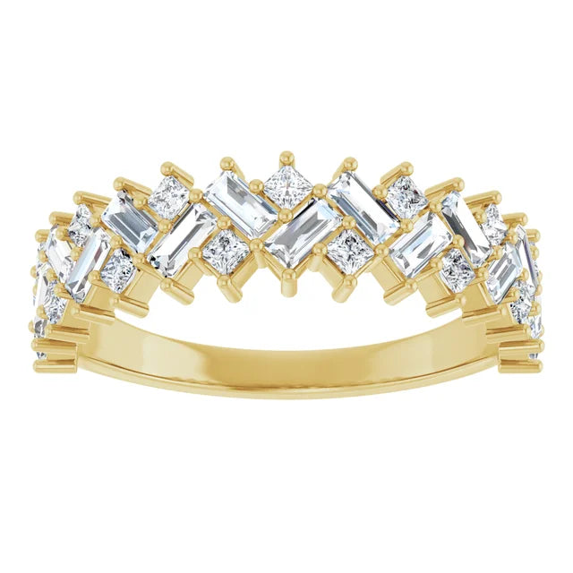 14K Scattered Diamond Anniversary Band