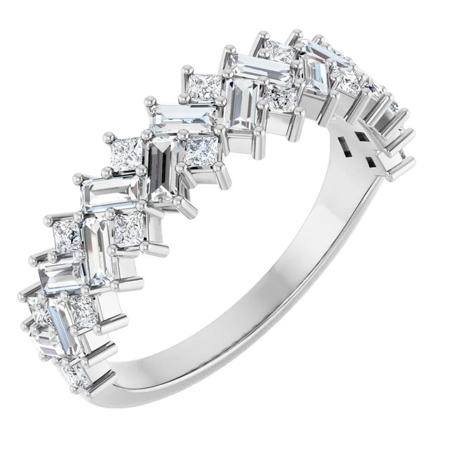 14K Scattered Diamond Anniversary Band