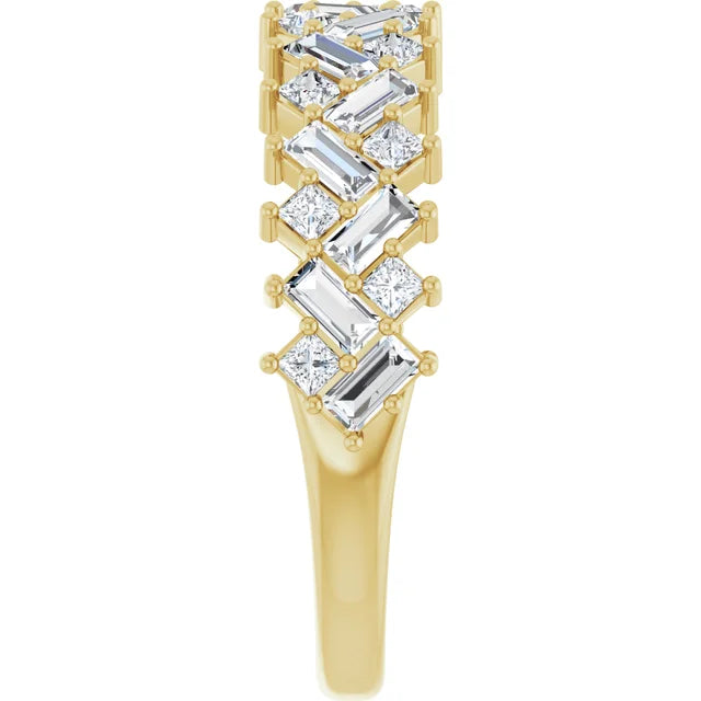 14K Scattered Diamond Anniversary Band