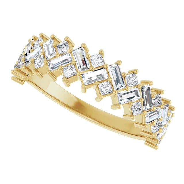 14K Scattered Diamond Anniversary Band